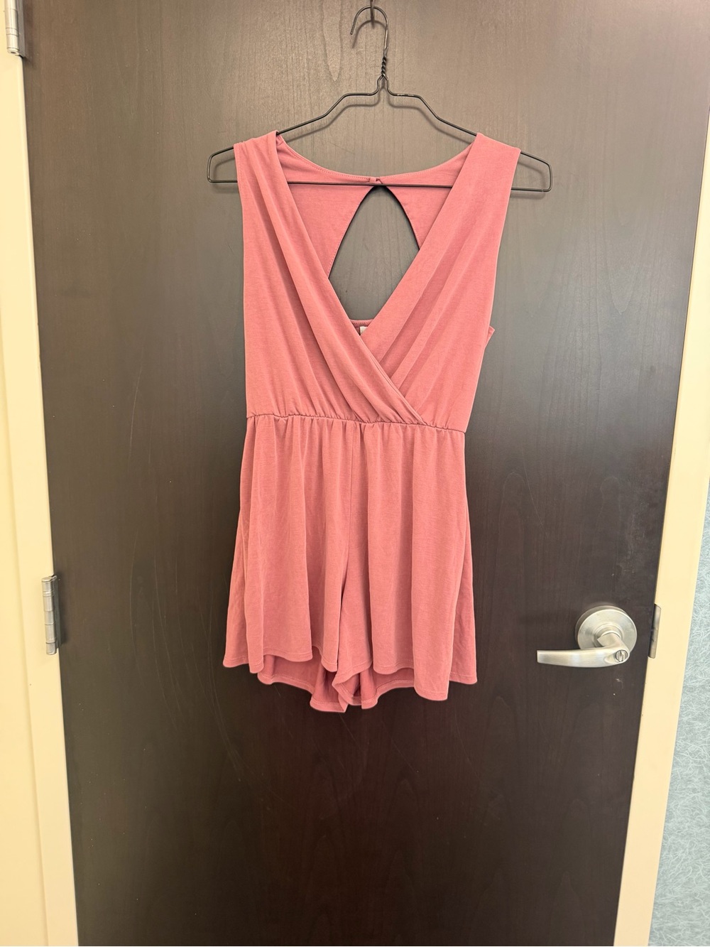 BKE Dusty Rose Sleeveless Surplice Romper